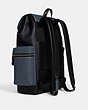 COACH®,SPRINT BACKPACK IN COLORBLOCK,Leather,Office,Black Antique Nickel/Midnight Navy/Denim,Angle View