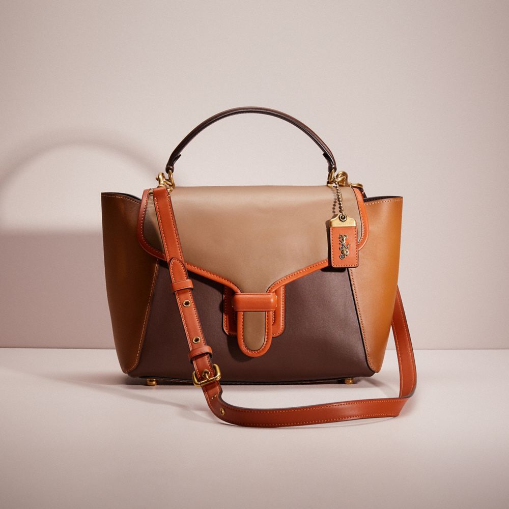 Coach Restored Courier Carryall In Colorblock In Brass/light Saddle Elm |  ModeSens