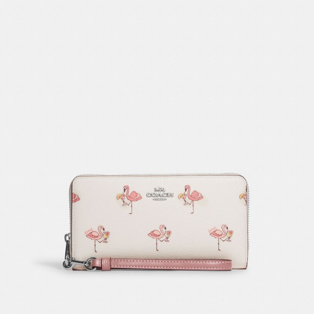 COACH ☆大人気☆ ロングジップ アラウンド ウォレット フラミンゴ 新品-