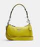 COACH®,TERI SHOULDER BAG IN SIGNATURE CANVAS,Leather,Small,Silver/Light Khaki/Key Lime,Front View