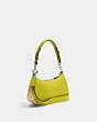 COACH®,TERI SHOULDER BAG IN SIGNATURE CANVAS,Leather,Small,Silver/Light Khaki/Key Lime,Angle View
