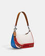 COACH®,TERI SHOULDER BAG IN COLORBLOCK,Leather,Silver/Chalk Multi,Angle View