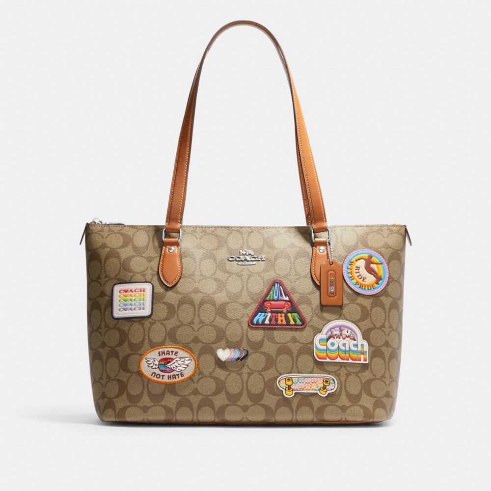 COACH® | Gallery Tote In Signature Canvas With Patches