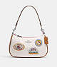 COACH®,TERI SHOULDER BAG WITH PATCHES,Leather,Silver/Chalk Multi,Front View