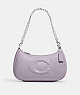 COACH®,TERI SHOULDER BAG WITH SIGNATURE QUILTING,Leather,Small,Silver/Mist,Front View