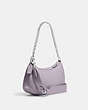 COACH®,TERI SHOULDER BAG WITH SIGNATURE QUILTING,Leather,Small,Silver/Mist,Angle View