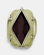 COACH®,ROWAN SATCHEL WITH PUFFY DIAMOND QUILTING,pvc,Medium,Silver/Pale Lime,Inside View,Top View