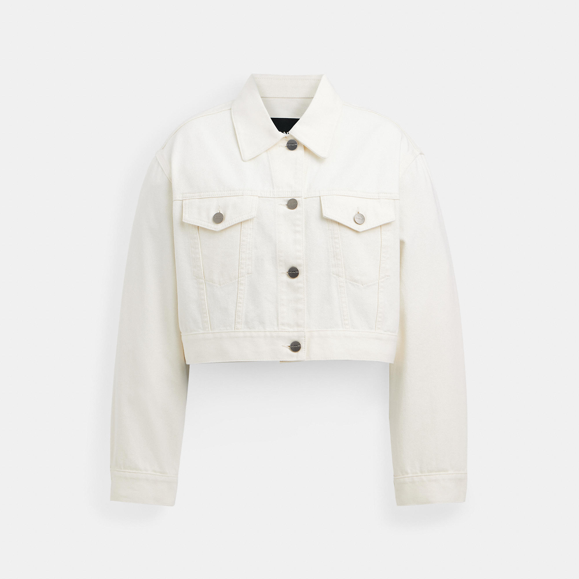Coach Outlet Cropped Denim Jacket In White