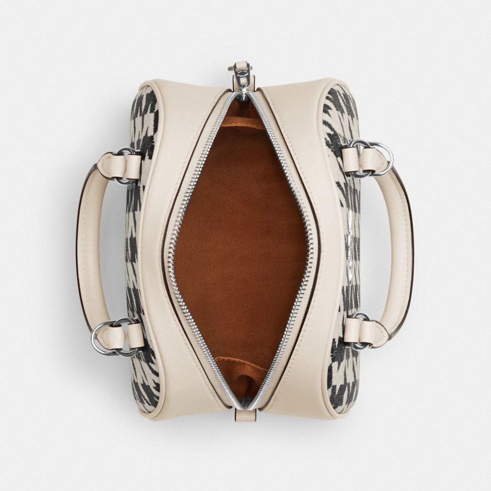 COACH®,Sydney Satchel With Houndstooth Print,,Inside View,Top View