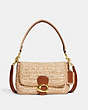 COACH®,SOFT TABBY SHOULDER BAG WITH CROCHET,Small,Brass/Ivory Multi,Front View