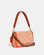 COACH®,SOFT TABBY SHOULDER BAG WITH CROCHET,Small,Brass/Faded Orange Multi,Angle View