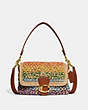 COACH®,SOFT TABBY SHOULDER BAG,Straw/Smooth Leather,Small,Brass/Multi,Front View