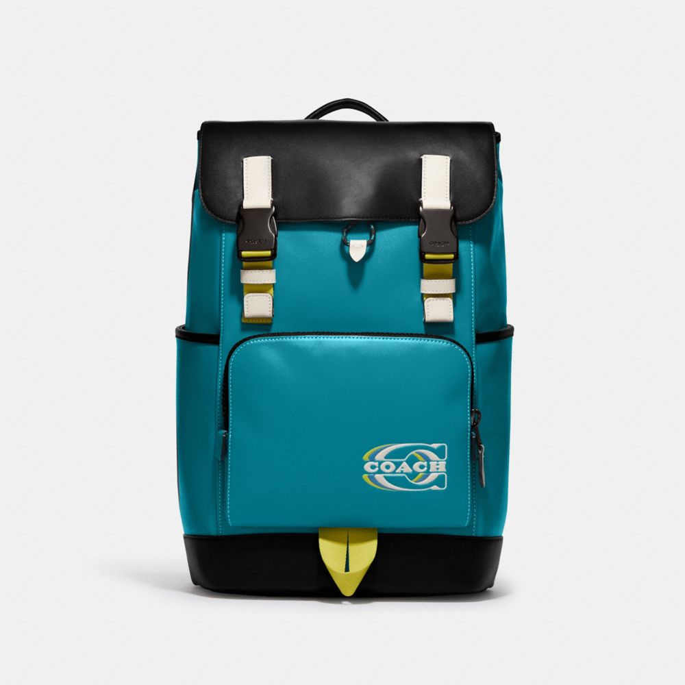 Coach Outlet Track Backpack In Colorblock With Coach Stamp 