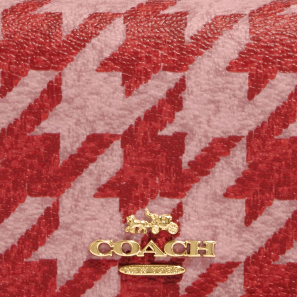 Coach Houndstooth Mini Wallet on A Chain