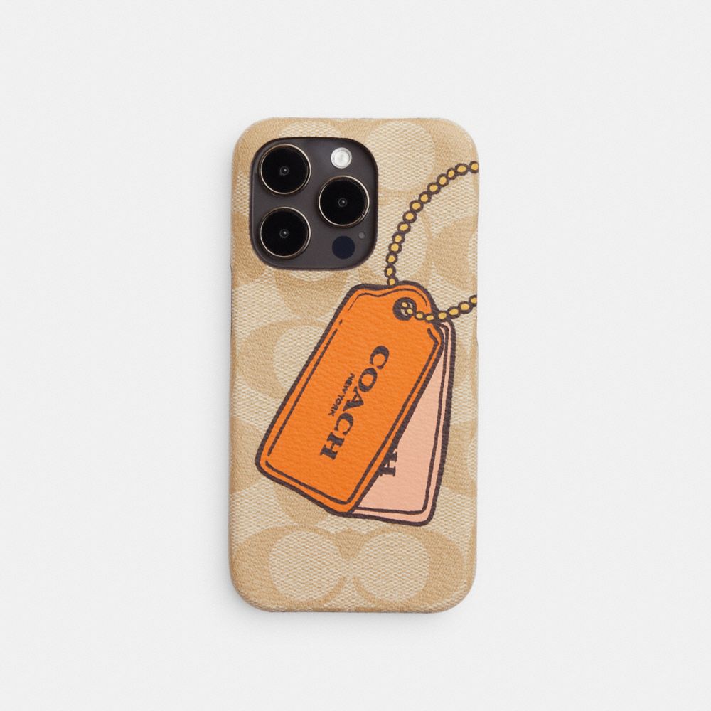 Iphone 14 Pro Case In Signature Canvas With Trompe L'oeil Print