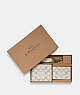 COACH®,BOXED 3-IN-1 WALLET GIFT SET IN SIGNATURE LEATHER,Leather,Black Antique Nickel/Chalk/Steam,Front View