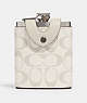COACH®,FLASK IN SIGNATURE LEATHER,Leather,Black Antique Nickel/Chalk/Steam,Front View