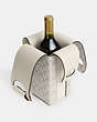 COACH®,WINE CARRIER IN SIGNATURE LEATHER,Leather,Black Antique Nickel/Chalk/Steam,Inside View,Top View