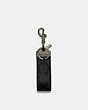 COACH®,LOOP KEY FOB IN SIGNATURE CANVAS,pvc,Gunmetal/Charcoal,Front View