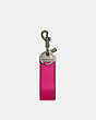 COACH®,LOOP KEY FOB,Leather,Black Antique Nickel/Cerise,Front View