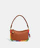COACH®,SWINGER 20 WITH RAINBOW CROCHET,Glovetanned Leather,Mini,Brass/Burnished Amber Multi,Front View