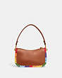 COACH®,SWINGER 20 WITH RAINBOW CROCHET,Glovetanned Leather,Mini,Brass/Burnished Amber Multi,Back View