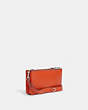 COACH®,DOUBLE ZIP CROSSBODY,Leather,Silver/Bright Orange,Angle View