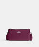 COACH®,DOUBLE ZIP CROSSBODY,Leather,Silver/Deep Berry,Front View