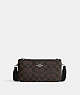 COACH®,DOUBLE ZIP CROSSBODY IN SIGNATURE CANVAS,pvc,Silver/Brown Black,Front View