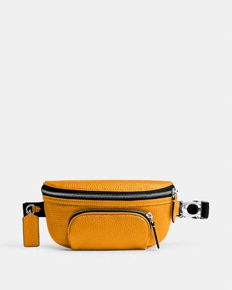 COACH®,BECK BELT BAG,Pebble Leather,Small,Buttercup,Front View