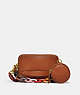 COACH®,CHARTER CROSSBODY WITH HYBRID POUCH WITH RAINBOW,Calf Leather,Mini,Burnished Amber/Rainbow,Front View