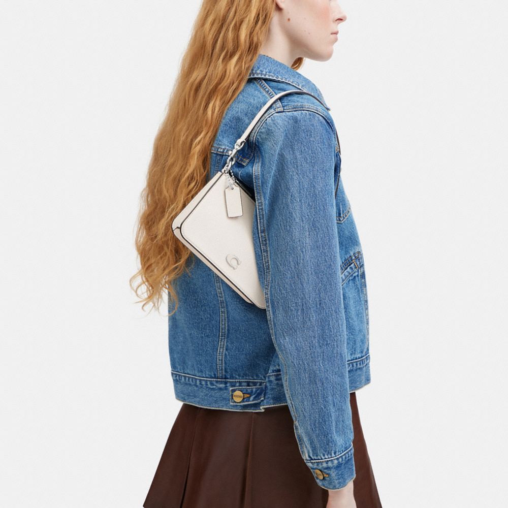 Coach Pouch Bag With Signature Canvas Interior In Chalk