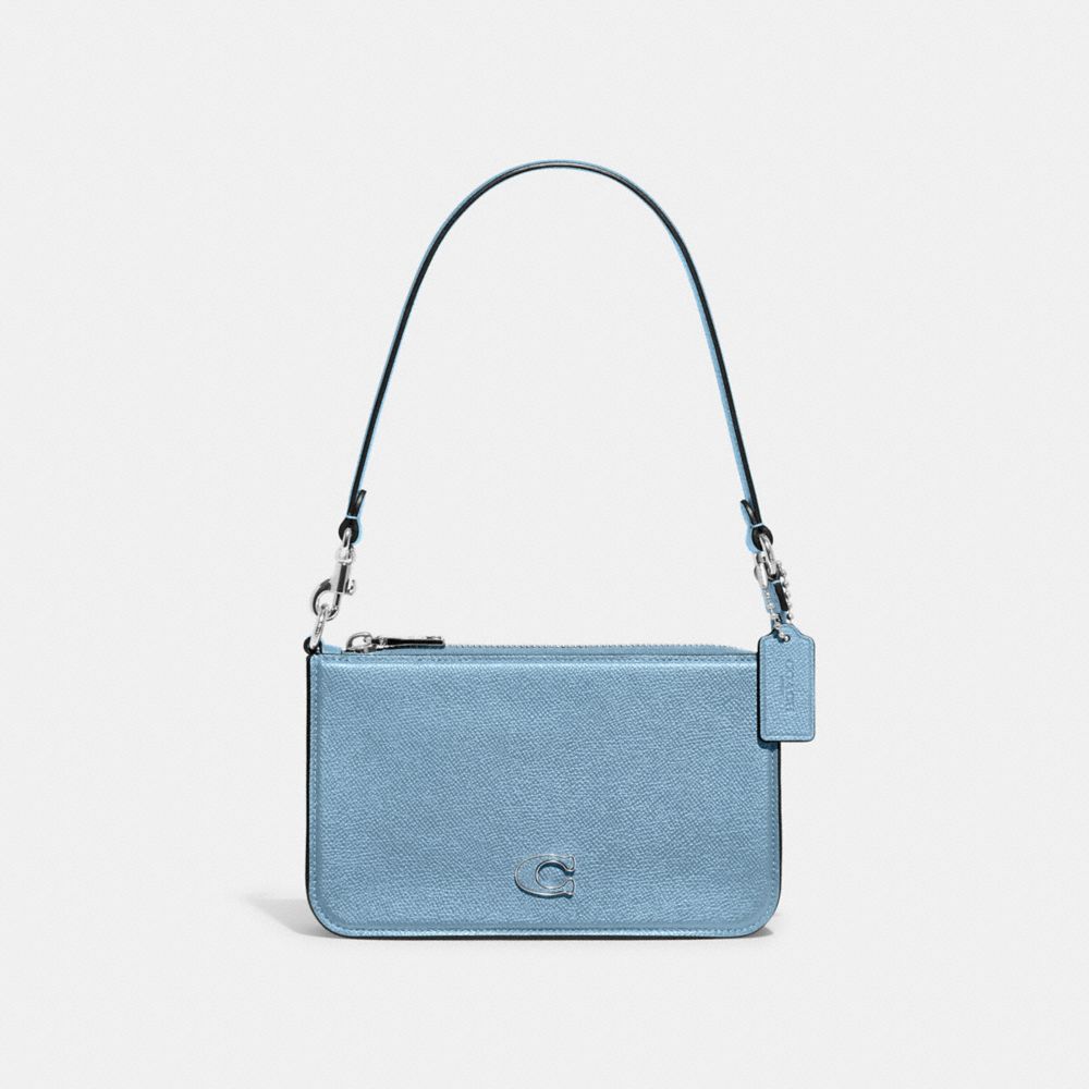 Coach Pouch Bag With Signature Canvas Interior In Pool