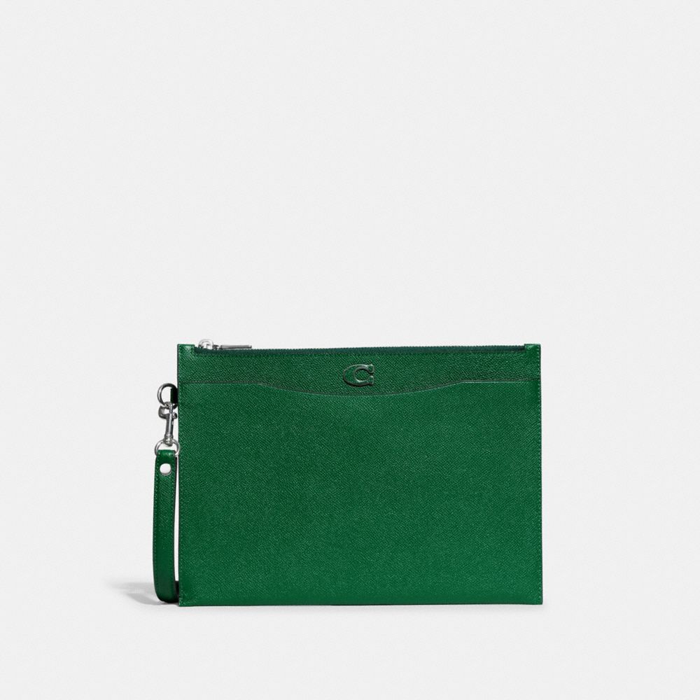 Coach Pouch Wristlet In Green