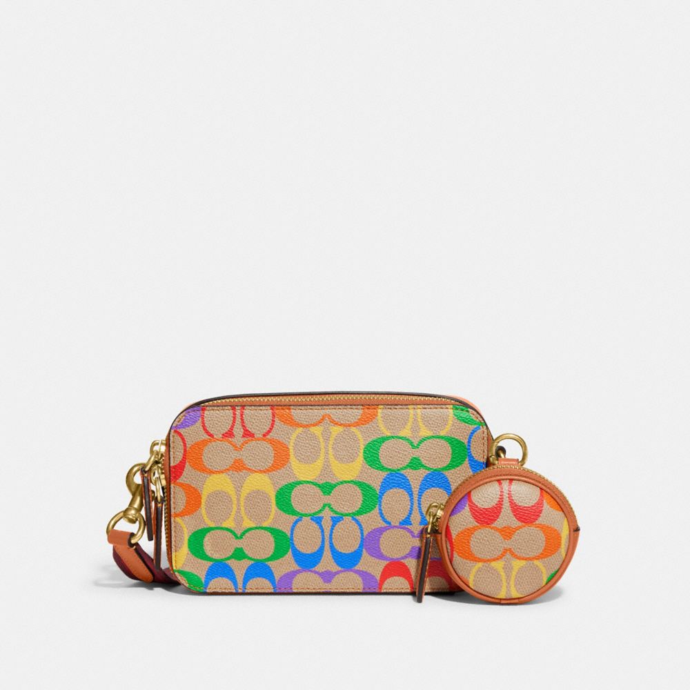 COACH® | Charter Slim Crossbody In Rainbow Signature Canvas