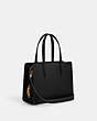 COACH®,CARTER CARRYALL 28,Polished Pebble Leather,Medium,Brass/Black,Angle View
