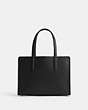 COACH®,CARTER CARRYALL 28,Polished Pebble Leather,Medium,Brass/Black,Back View