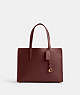 COACH®,CARTER CARRYALL 28,Polished Pebble Leather,Medium,Brass/Wine,Front View
