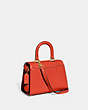COACH®,SAMMY TOP HANDLE 21,Calf Leather,Small,Brass/Sun Orange,Angle View
