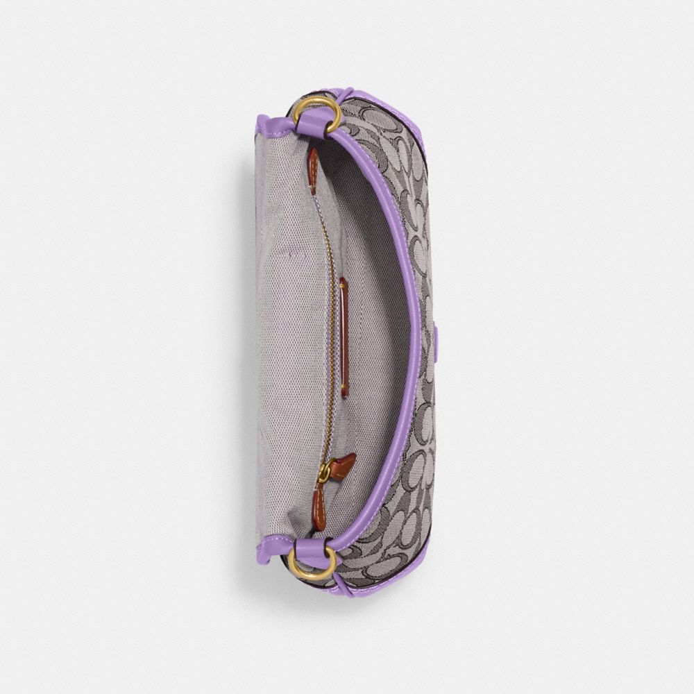 COACH®,SOHO BAG IN SIGNATURE JACQUARD,Signature Jacquard,Small,Brass/Iris,Inside View,Top View