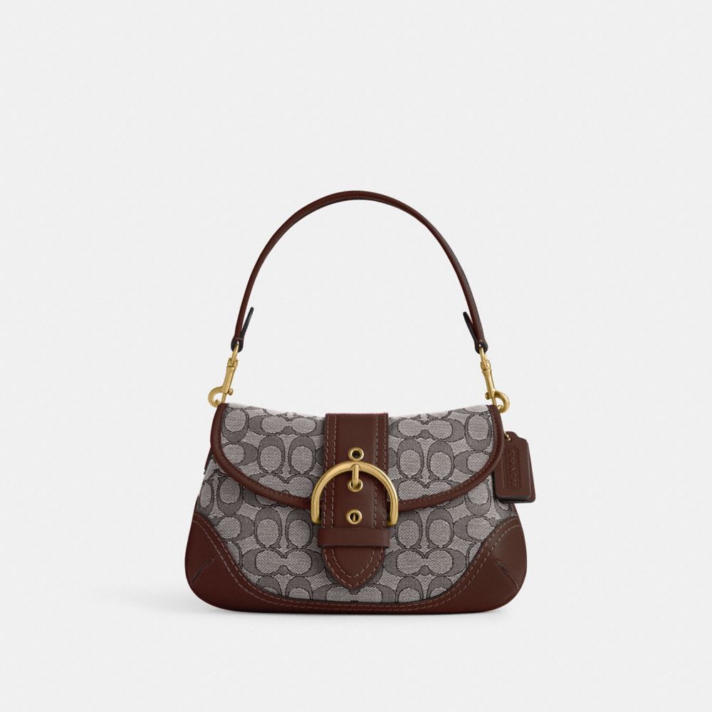 正規品　COACH ソーホー SOHO エナメル　ワンショルダーバッグ　6731 Coach Soho Signature Jacquard Shoulder Bag In Brown/gold | ModeSens