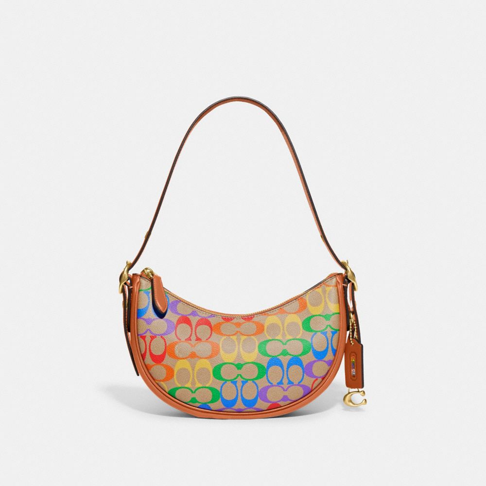 Luna Shoulder Bag In Rainbow Signature Canvas