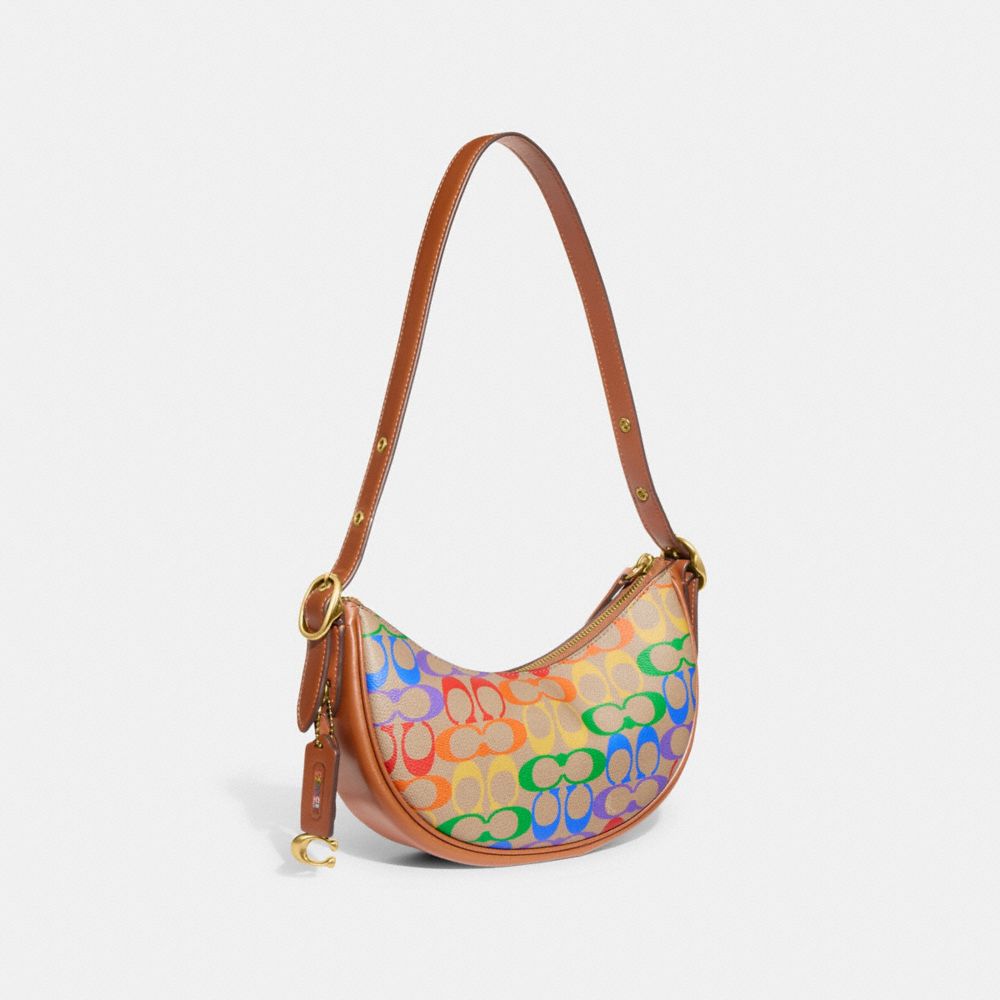 Coach Luna Shoulder Bag In Rainbow Signature Canvas In Multi ModeSens