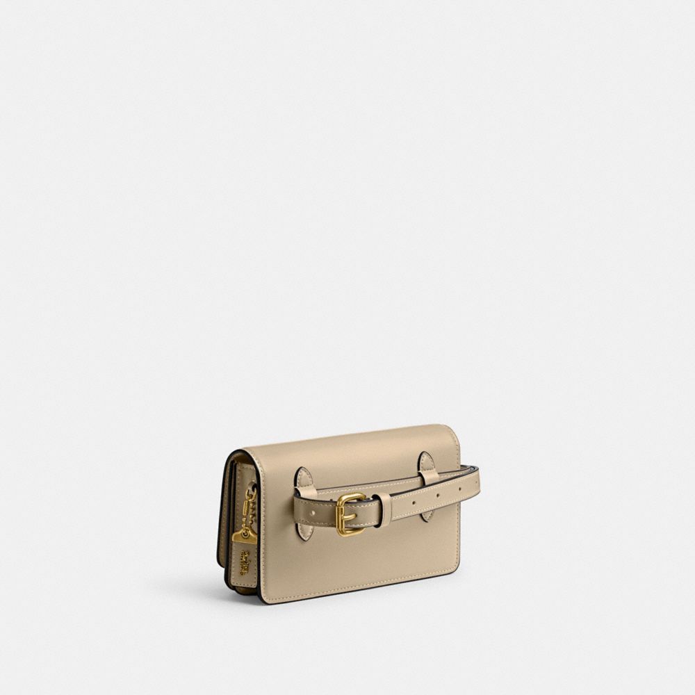 COACH®,Bandit Belt Bag,Calfskin Leather,Belt Bag,Metal,Logo,Adjustable,Brass,Day Party,,Angle View