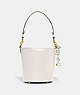 COACH®,DAKOTA BUCKET BAG 16,Glovetanned Leather,Small,Brass/Chalk,Front View