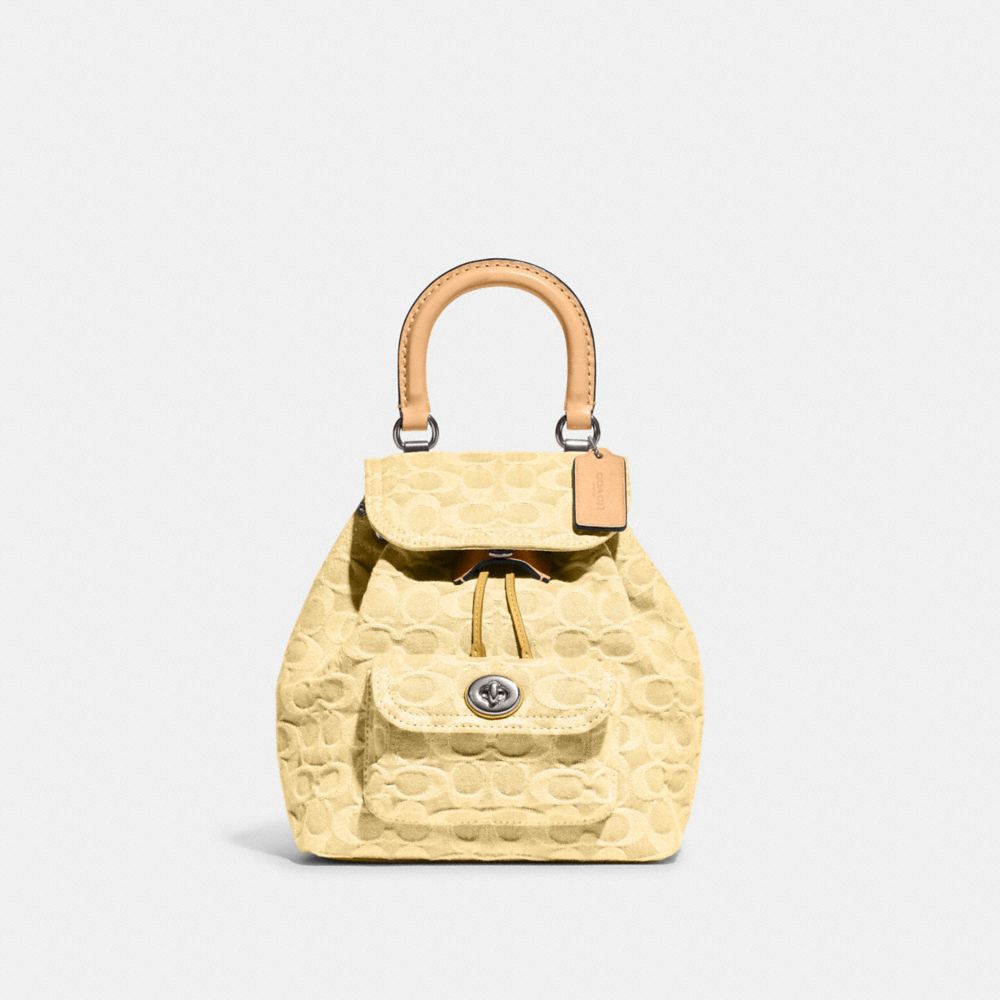 Coach Riya Backpack 21 In Silver/pale Yellow