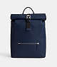 COACH®,BECK ROLL TOP BACKPACK,Pebble Leather,Large,Deep Blue,Front View