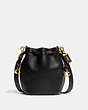 COACH®,CAMILA BUCKET BAG,Glovetanned Leather,Mini,Brass/Black,Front View