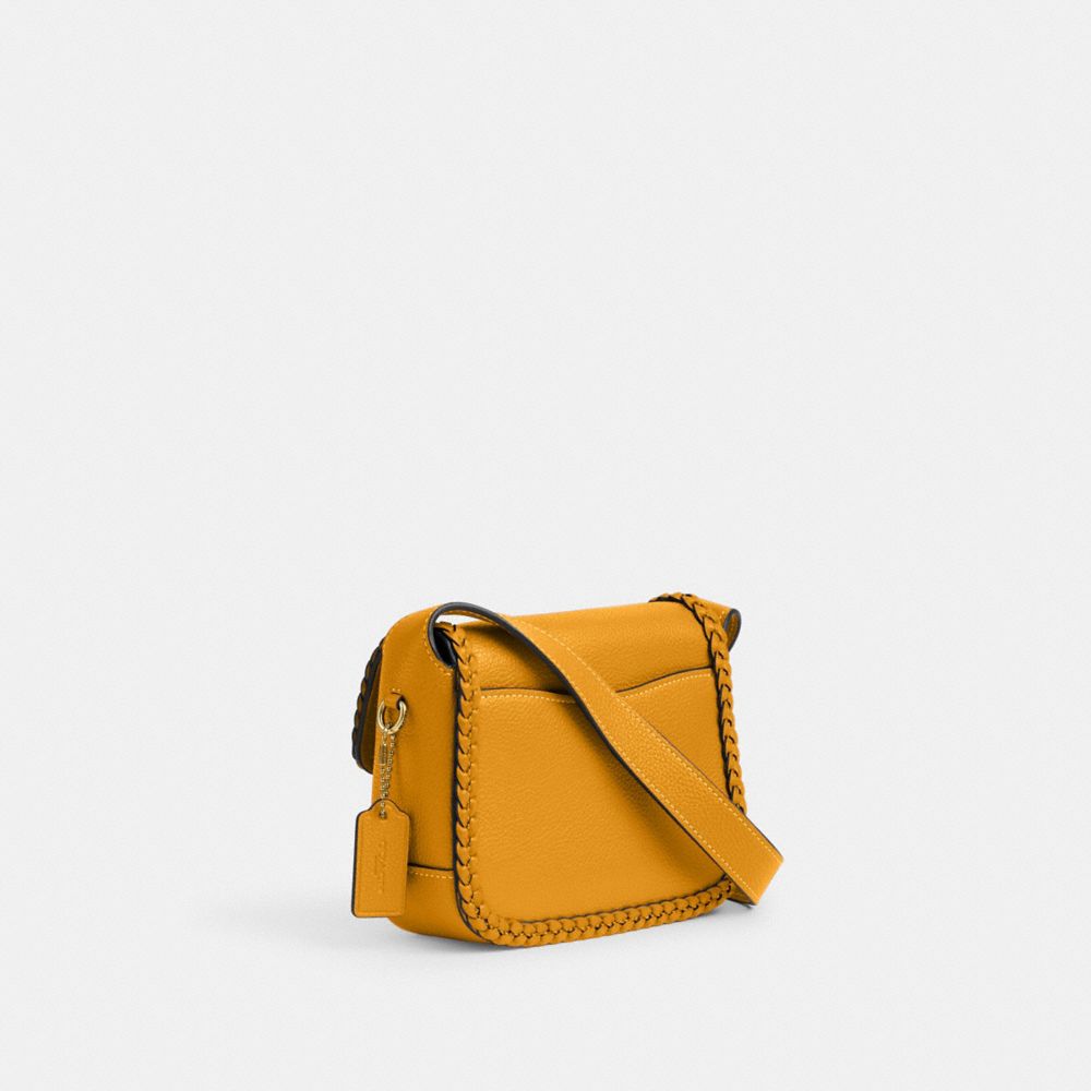 Zara mustard yellow flap mini city bag