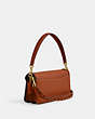 COACH®,TABBY SHOULDER BAG 26 WITH BRAID,Polished Pebble Leather,Small,Brass/Burnished Amber,Angle View